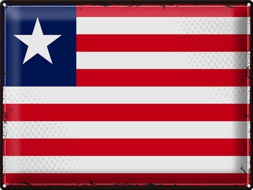 Blechschild Flagge Liberia 40x30cm Retro Flag of Liberia