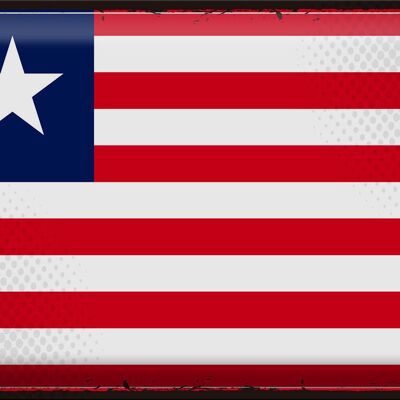 Targa in metallo Bandiera della Liberia 40x30 cm Bandiera retrò della Liberia