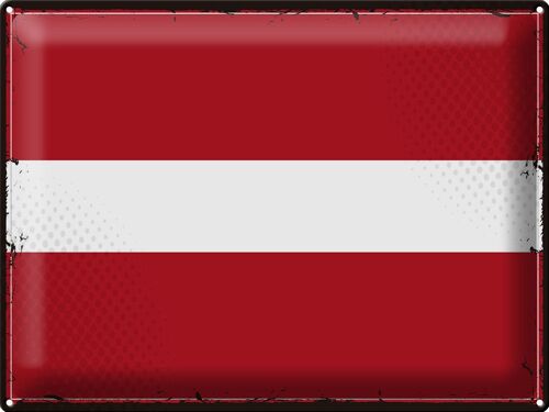 Blechschild Flagge Lettland 40x30cm Retro Flag of Latvia