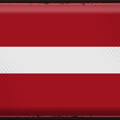 Targa in metallo Bandiera Lettonia 40x30 cm Bandiera retrò della Lettonia