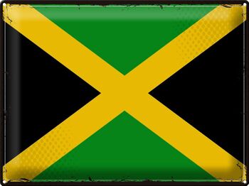 Drapeau en étain de la Jamaïque, 40x30cm, drapeau rétro de la Jamaïque 1