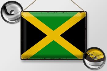 Drapeau en étain de la Jamaïque, 40x30cm, drapeau rétro de la Jamaïque 2