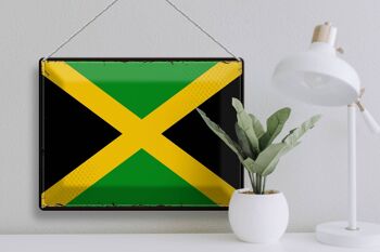 Drapeau en étain de la Jamaïque, 40x30cm, drapeau rétro de la Jamaïque 3