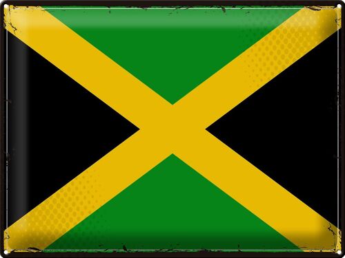 Blechschild Flagge Jamaika 40x30cm Retro Flag of Jamaica