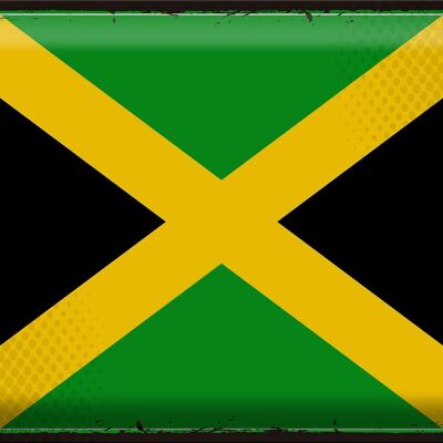 Blechschild Flagge Jamaika 40x30cm Retro Flag of Jamaica