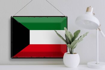 Drapeau en étain du Koweït, 40x30cm, drapeau rétro du Koweït 3