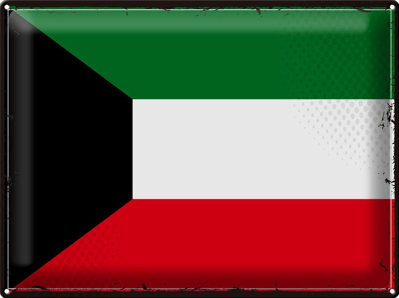 Cartel de chapa Bandera de Kuwait 40x30cm Bandera Retro de Kuwait