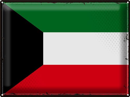 Blechschild Flagge Kuwait 40x30cm Retro Flag of Kuwait