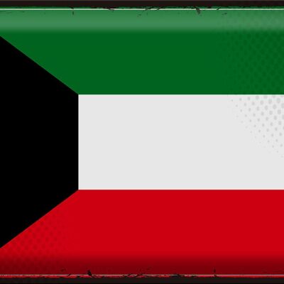 Targa in metallo Bandiera Kuwait 40x30 cm Bandiera retrò del Kuwait