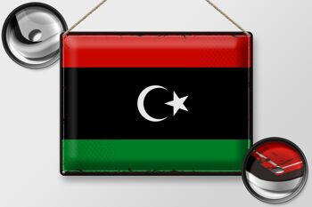 Drapeau en étain de la Libye, 40x30cm, drapeau rétro de la Libye 2