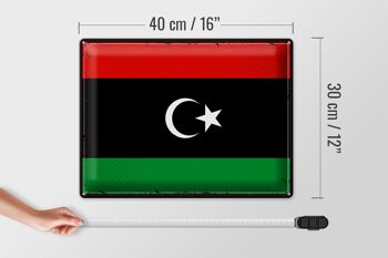 Drapeau en étain de la Libye, 40x30cm, drapeau rétro de la Libye 4