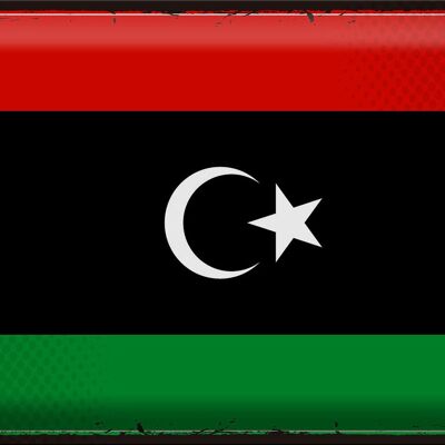 Targa in metallo Bandiera Libia 40x30 cm Bandiera retrò della Libia