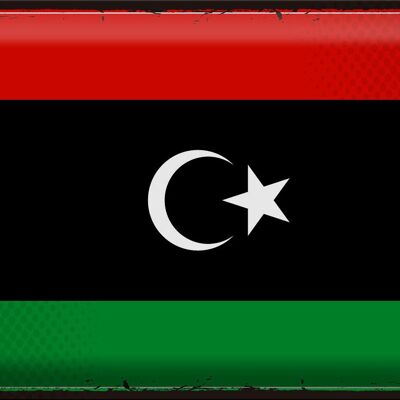 Blechschild Flagge Libyen 40x30cm Retro Flag of Libya