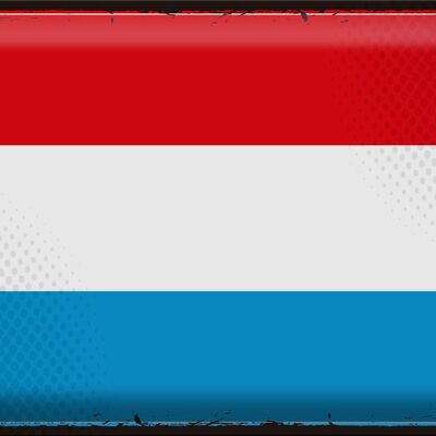 Cartel de chapa Bandera de Luxemburgo 40x30cm Bandera Retro Luxemburgo