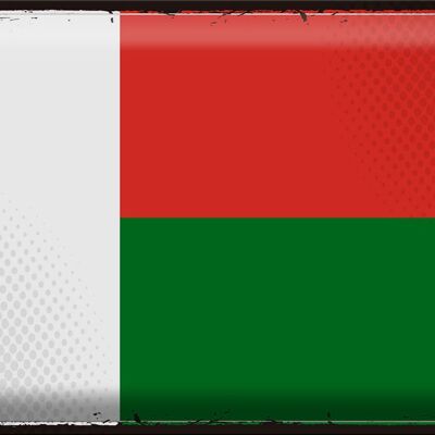 Signe en étain drapeau Madagascar 40x30cm rétro Madagascar