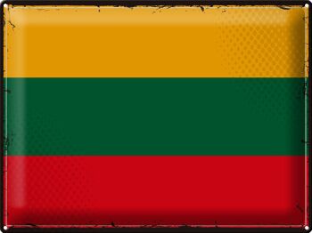 Drapeau en étain de la lituanie, 40x30cm, drapeau rétro de la lituanie 1