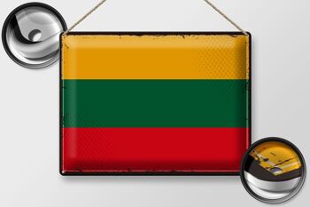 Drapeau en étain de la lituanie, 40x30cm, drapeau rétro de la lituanie 2