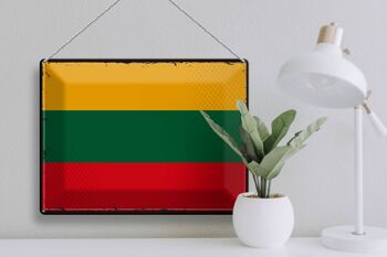 Drapeau en étain de la lituanie, 40x30cm, drapeau rétro de la lituanie 3