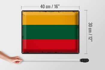 Drapeau en étain de la lituanie, 40x30cm, drapeau rétro de la lituanie 4