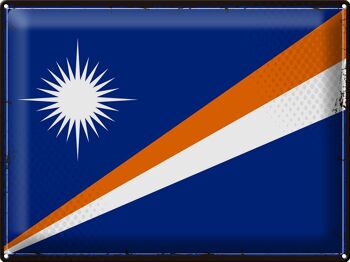 Drapeau en étain des îles Marshall, 40x30cm, drapeau rétro 1