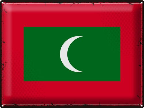 Blechschild Flagge Malediven 40x30cm Retro Flag Maldives