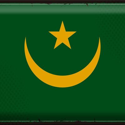 Bandera de cartel de hojalata, bandera Retro de Mauritania, 40x30cm