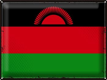 Drapeau en étain du Malawi, 40x30cm, drapeau rétro du Malawi 1