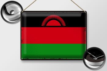 Drapeau en étain du Malawi, 40x30cm, drapeau rétro du Malawi 2
