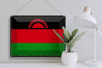 Drapeau en étain du Malawi, 40x30cm, drapeau rétro du Malawi 3