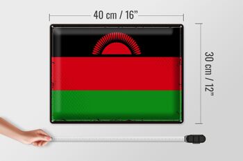 Drapeau en étain du Malawi, 40x30cm, drapeau rétro du Malawi 4