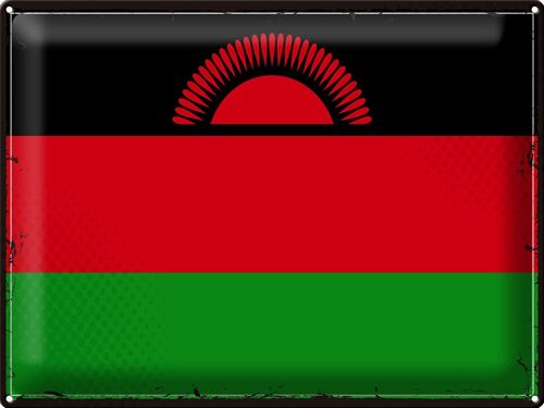 Blechschild Flagge Malawi 40x30cm Retro Flag of Malawi