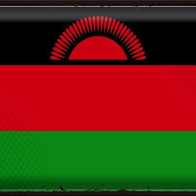 Blechschild Flagge Malawi 40x30cm Retro Flag of Malawi