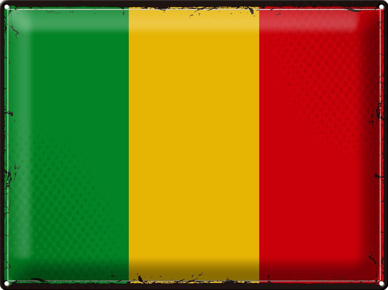 Blechschild Flagge Malis 40x30cm Retro Flag of Mali