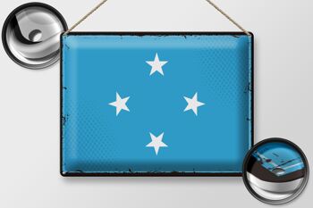 Signe en étain drapeau Micronésie 40x30cm Micronésie rétro 2