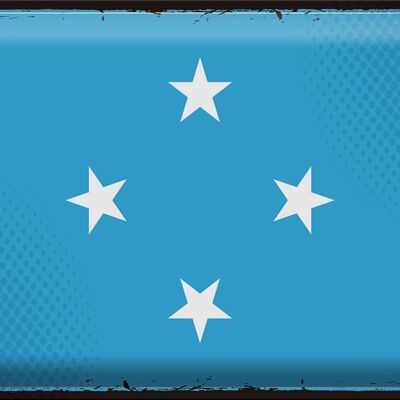Cartel de chapa Bandera Micronesia 40x30cm Micronesia Retro
