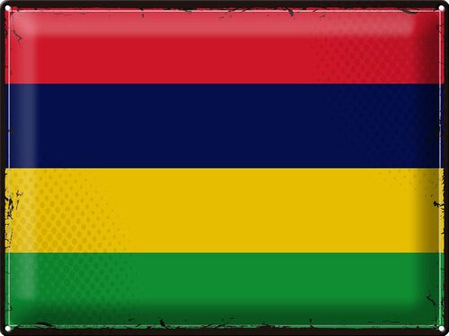 Blechschild Flagge Mauritius 40x30cm Retro Flag Mauritius