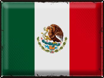 Drapeau en étain du mexique, 40x30cm, drapeau rétro du mexique 1