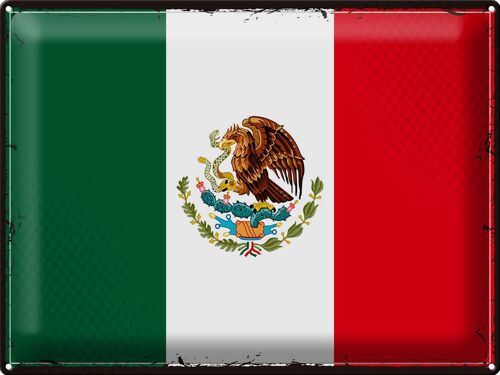 Blechschild Flagge Mexiko 40x30cm Retro Flag of Mexico