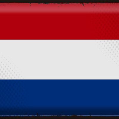 Targa in metallo Bandiera Paesi Bassi 40x30 cm Retro Paesi Bassi