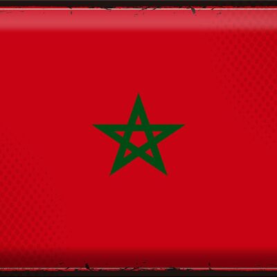 Blechschild Flagge Marokko 40x30cm Retro Flag of Morocco