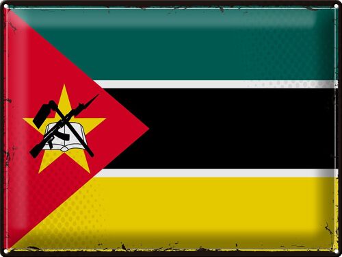 Blechschild Flagge Mosambik 40x30cm Retro Flag Mozambique