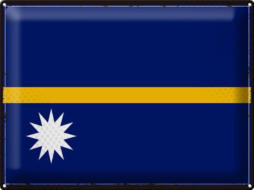 Blechschild Flagge Nauru 40x30cm Retro Flag of Nauru