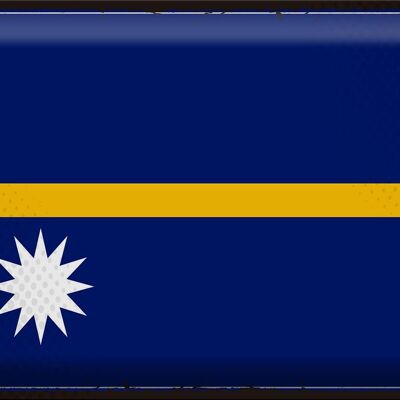 Blechschild Flagge Nauru 40x30cm Retro Flag of Nauru