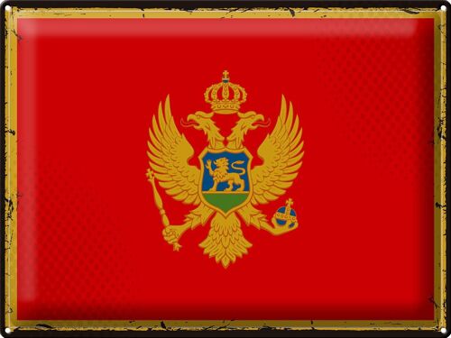Blechschild Flagge Montenegro 40x30cm Retro Flag Montenegro
