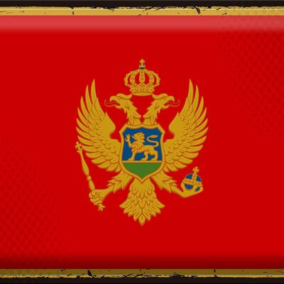 Targa in metallo Bandiera Montenegro 40x30 cm Bandiera retrò Montenegro