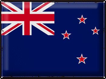 Signe en étain drapeau de la nouvelle-zélande, 40x30cm, rétro, nouvelle-zélande 1