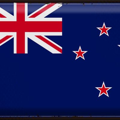 Blechschild Flagge Neuseeland 40x30cm Retro New Zealand