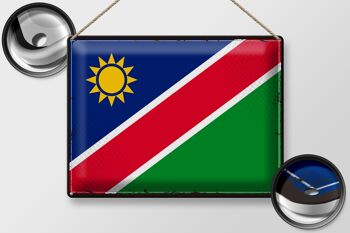Drapeau en étain de la namibie, 40x30cm, drapeau rétro de la namibie 2
