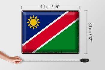 Drapeau en étain de la namibie, 40x30cm, drapeau rétro de la namibie 4