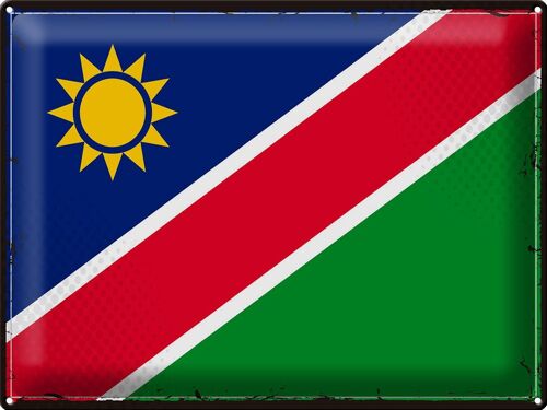 Blechschild Flagge Namibia 40x30cm Retro Flag of Namibia